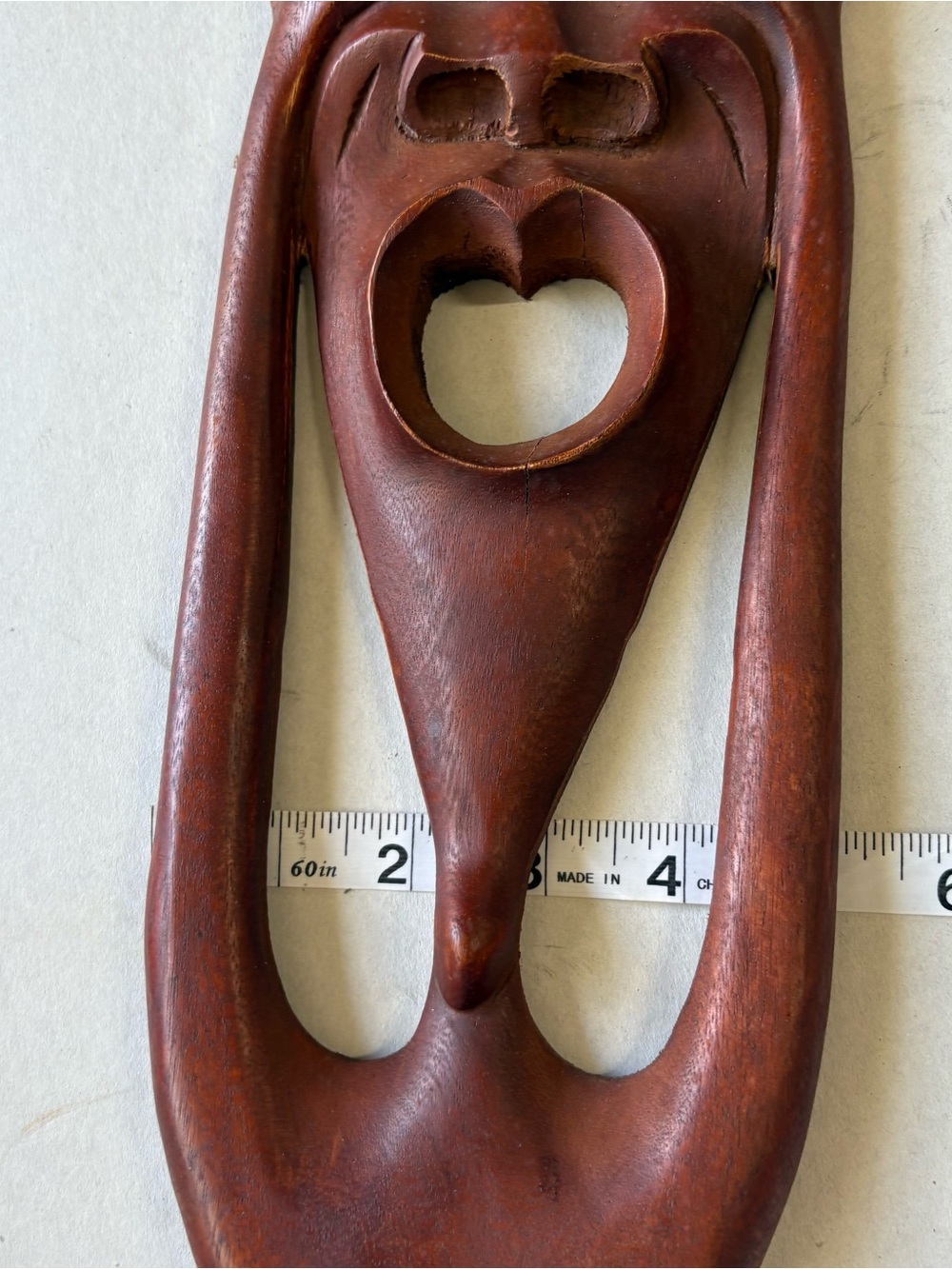 Hand-Carved Wood Wall Mask - Brown - Picture 7 of 7